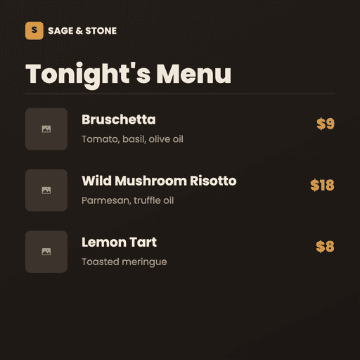 Menu List