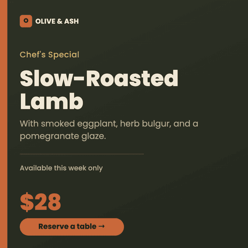 Menu Special